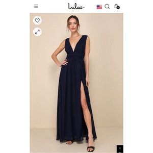 NWT Lulu’s Navy Blue Maxi Dress